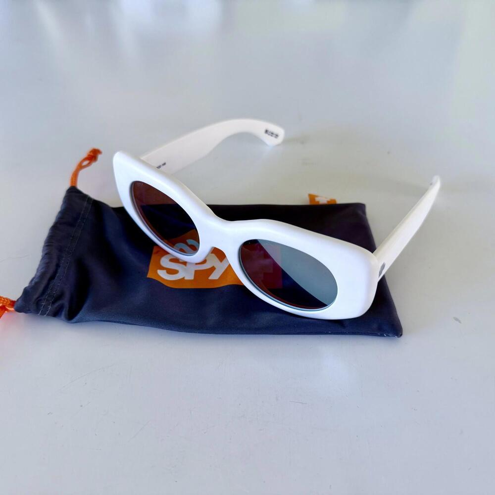SPY HANGOUT Sunglasses | Matte White / Bronze Platinum Spectra Mirror Lens